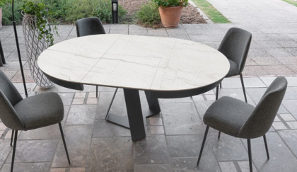 Table Dekton Carlo rond avec rallonges