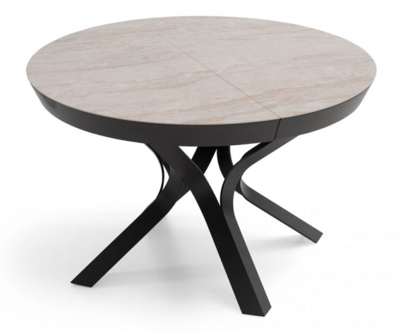 Table Dekton Kevin rond avec rallonges