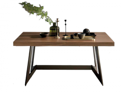 Huis Maison Bogaert Table en bois avec pied en metal