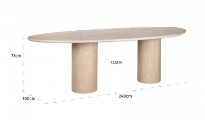 Tafel organisch beige DUBBEL